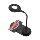Eye Protective ABS Small Portable LED Book Light Lamp With Wireless Charger for Night Sleeping Reading in Bed