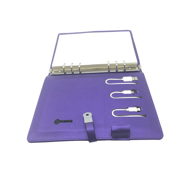 Custom Made Business Powerbank Leather Agenda With Power Bank