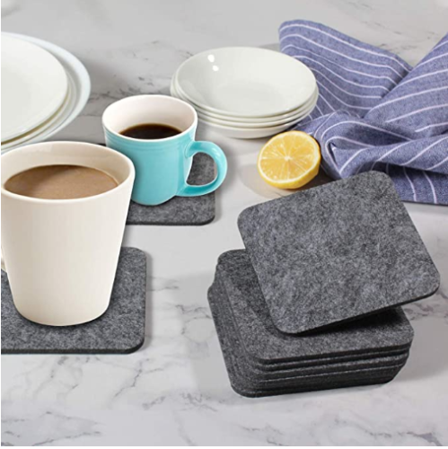 2021 factory wholesale square felt Home Decoration Custom absorbent drink Felt Coasters