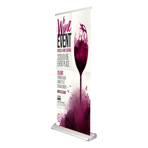 high quality double sided vertical banner horizontal stretch roll up stand
