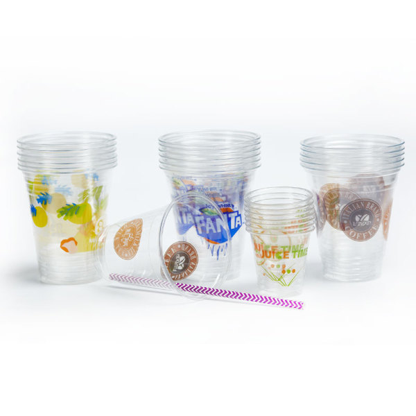 12oz 14oz 16oz 20oz 24oz Disposable PLA PET Plastic Cup with flat Lid and Dome Lid for Cold drink