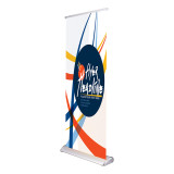 high quality double sided vertical banner horizontal stretch roll up stand