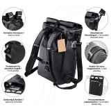 Roll Top Bike Rear Bag Bicycle Rack Convertible Pannier Pack Waterproof Reflective 500D PVC Bike Backpack