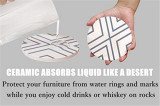 Water Absorbent Ceramic Car Coaster Wholesale Blank Ceramic Coaster