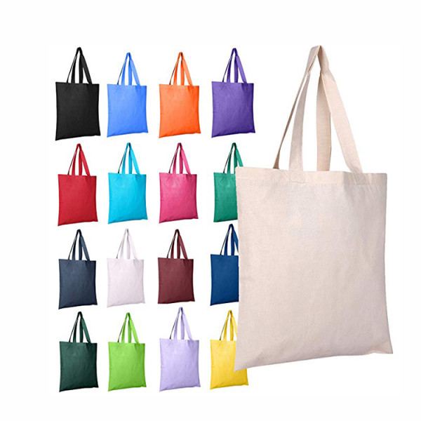 Reusable women grocery shopping foldable canvas cotton fabric eco friendly tote bag