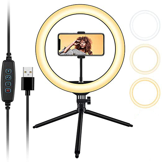 Led Photograhic Lighting 10 inches White Fill Shadow Ring Live broadcasting Light