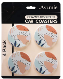 High quality kitchen mats&pads heat resistant ceramic coasters marble design round coaster with cork back