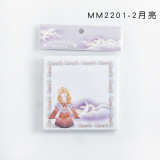 Simple and creative character girl anime series black and white sticky notes  sticker school student memo pad 80 pce