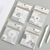 Simple and creative character girl anime series black and white sticky notes  sticker school student memo pad 80 pce