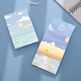Creative fresh scenery convenient sticker memo pad oil painting can tear and stick portable notepad 90 pages