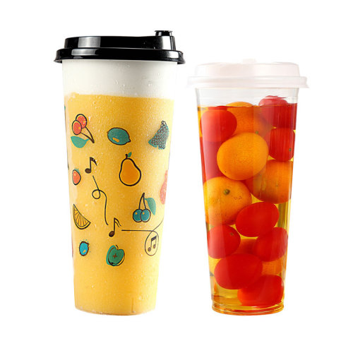 20oz 600cc Injection Plastic Disposable Hard Type Coffee Smoothies Bubble Cheese Tea Pp Cups