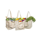 Reusable women grocery shopping foldable canvas cotton fabric eco friendly tote bag