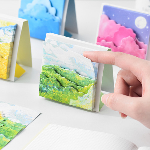 2021 New creative natural series stereoscopic sticky notes pad office school self-adhesive desk memo pad stationery