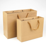 custom craft paper packaging bags with logo bolsas de papel printing shopping brown kraft paper bag with handle