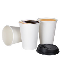 Eco disposal single wall china supplier hot paper cup PLA cover customize printing is support with plastic cover