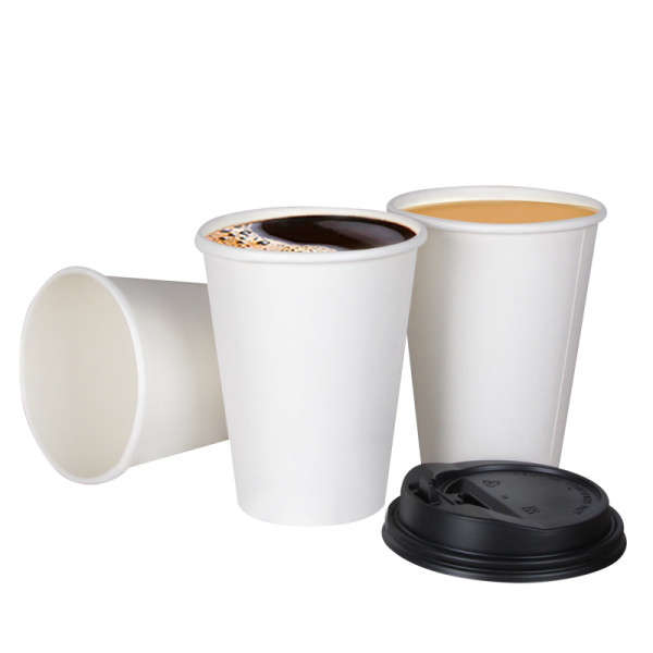 Eco disposal single wall china supplier hot paper cup PLA cover customize printing is support with plastic cover