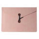 New arrival Wooden buckle computer sleeve Envelope briefcase bag PU Laptop Sleeves for MacBook