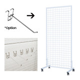 free standing hanging things black metal wire grid mesh wall panel display racks stand