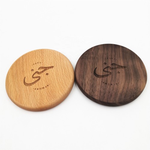 Custom laser logo flat square wood coaster cup table mats and coasters