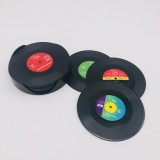 Set of 12 Conversation Piece Sayings Vinyl Record Disk Music Drink Coaster