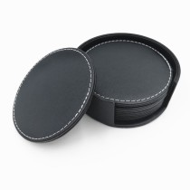 Bulk home use present giving leather coasters set