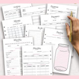 Custom Pink Pu Leather Daily Budget Binder Planner