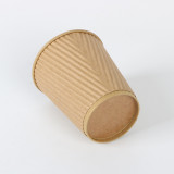 16oz kraft ripple wall paper cup disposable cup with lid for hot coffee