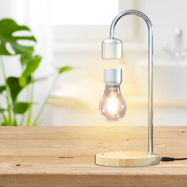 wood magnetic levitation light base levitating floating and spinning for lamp
