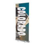 Floor Standing Folding 85*200cm Lightweight Advertising Aluminum Portable roll up banner stand for promotional activities