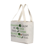 Large reusable 100% cotton bulk tote shopping bags with custom logo print
