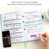 Custom A5 Pu Leather Hardcover Money Budget Planner Notebook with Stickers