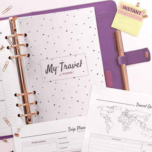 Custom Loose Leaf Binder Leather Travel Planner Journal