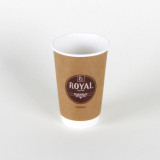 double wall paper cup with pla recovering hot beverage 16oz black PS lid