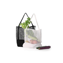 Luxury Reusable Foldable Large Grocery Cotton Net Mesh Fabric Shopping Tote Bag
