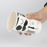 heat-insulated high quality 16oz white paper cup black printing with PS cover