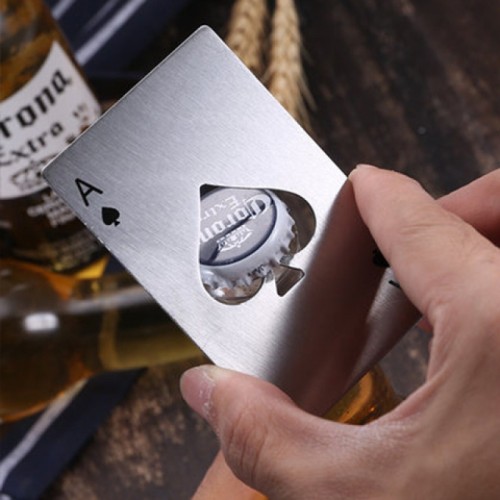 Home Bar Wine Accessories Party Custom Carbon Steel Poker playing card Wine Opener Bottle Beer Opener