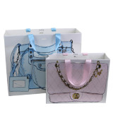 High qualiti custom printed size colour logo t shirt packaging white women hand bag