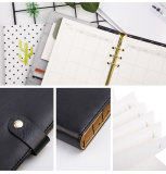 Monthly Daily Loose Leaf Magnet Custom Leather Planner with Sticky Notes