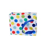 Gift Bags Custom 4C Printing Wave Point Paper Bags with Satin Ribbon Bags for gifts