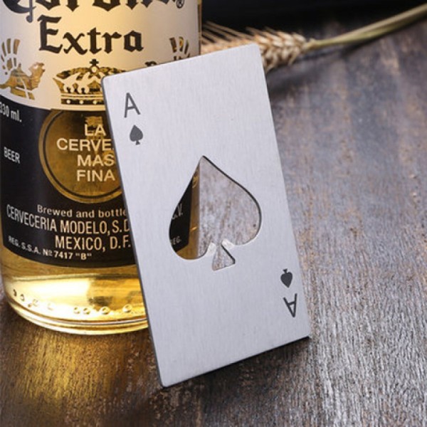 Home Bar Wine Accessories Party Custom Carbon Steel Poker playing card Wine Opener Bottle Beer Opener