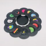 Set of 12 Conversation Piece Sayings Vinyl Record Disk Music Drink Coaster