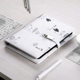 A4 Pu Leather Organizer 6 Ring Binder Leather Planner With Ring Binder