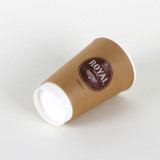 double wall paper cup with pla recovering hot beverage 16oz black PS lid