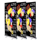Floor Standing Folding 85*200cm Lightweight Advertising Aluminum Portable roll up banner stand for promotional activities