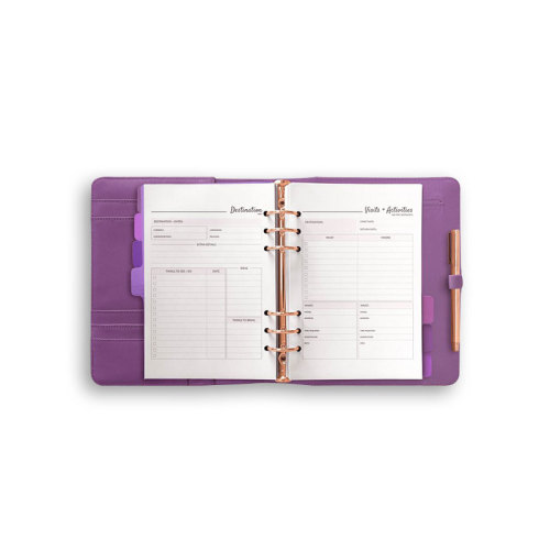 Custom Loose Leaf Binder Leather Travel Planner Journal
