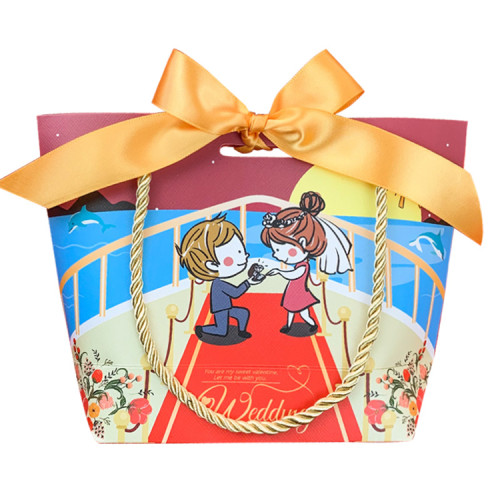 Competitive Price Vintage Customized Logo Luxury Boutique Shopping Kraft Paper Gift Bags With Handles
