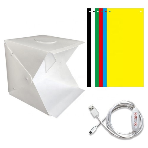 Mini Personal Portable Floding Photography LED 40cm White Cube Portable Lighting Box shooting tent