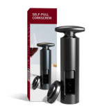 Multifunctional Wine Corkscrew Black Self Pulling Corkscrew Wine Bottle Opener Set with Foil Cutter