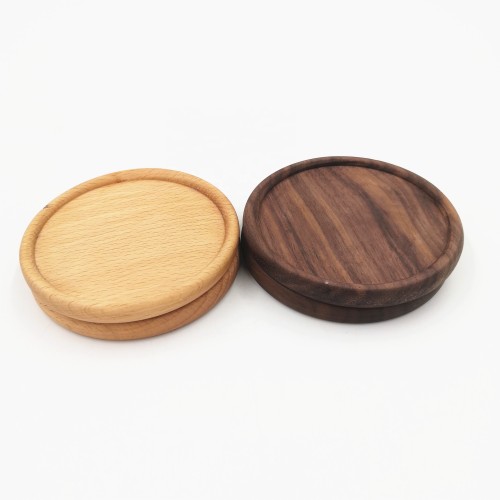 Blank non-sliding wooden coaster in stock drink round beech wood coaster