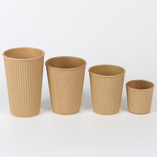 Insulated eco Custom logo Ripple Wall Coffee Cups Paper Cups with Lids